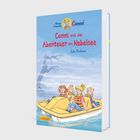 "Conni und das Abenteuer am Nebelsee" von Julia Boehme. Illustration: Kinder sitzen in einem Boot auf einem nebligen See.
