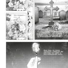 Texte beschreiben Vernunft, Grabstein, Verlust des Verstandes, und eine Rose als Symbol. Schwarz-weiße Manga-Sequenz.
