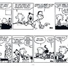 Comic mit einem Jungen und seinem Tiger. Der Vater ermahnt den Jungen zu schlafen. Später in der Schule versteckt er den Tiger.