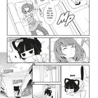 Ein Manga-Comic mit Mädchen, das ruft: "Katzen haben's gut... Die schlafen, so viel sie wollen..." und dann einschläft.