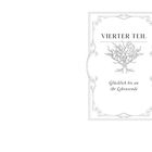 "VIERTER TEIL: Glücklich bis an ihr Lebensende." Mitten im Rahmen eine kunstvolle Baumillustration.