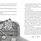 Zwei Skelette auf einem Sofa, eins hält einen Knochen, beide wirken überrascht. Text beschreibt eine Chipszene.