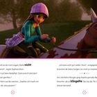 "Wie oft muss ich es dir noch sagen: Reite **nicht** außerhalb der Ranch“, sagte Sophias Mum.

Illustration: Ein Mädchen reitet lächelnd auf einem Pferd.