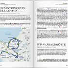 Tour 1: "Zum Steinernen Elefanten", 200 km, 1-2 Tage. Tour 2: "Kurs Smaragdküste", 160 km, mind. 2 Tage. Kartenausschnitt mit Routen.