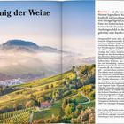 Doppelseite mit Zahlen und Texten über Piemont und Aostatal: UNESCO, Alpenseen, Michelin-Sterne, Wein, Quadratkilometer.