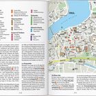 Arles: Sehenswürdigkeiten, Übernachten, Essen & Trinken, Abends & Nachts, Aktiv. Karte zeigt Fluss Grand Rhône und Stadtplan.