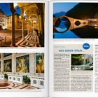 Texte: "BADEN, DUSCHEN, SPÜLEN ...", "ZUCKERRÜBEN STATT MAULBEERBÄUME". Szenen in Städten: Beleuchtete Architektur, Brücke, Thermen.