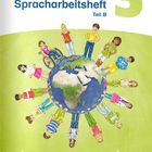 "ABC der Tiere Spracharbeitsheft Teil B 3. Illustration von Kindern, die im Kreis um die Erde stehen."