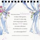 Ein Gedicht über die Schönheit der Liebe, umgeben von einem Blumenvorhang in sanften Pastellfarben.