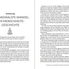Einleitung: DER RADIKALSTE WANDEL DER MENSCHHEITSGESCHICHTE. Eine Buddha-Silhouette. Zitat über die Zukunft und Verständnis.