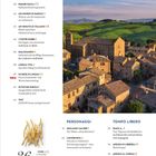 "LINGUA, PERSONAGGI, TEMPO LIBERO" sind Kategorien. Titelzahlen: 38-65. Neben Text: historische Gebäude vor grüner Landschaft bei Sonnenuntergang.