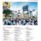 CONTENTS 5/2026. Economy: The future of Japan’s economy 14. Bild: Menschenmenge auf geschäftiger Kreuzung mit Reklametafeln.