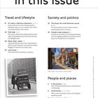 In dieser Ausgabe: Themen über Reisen, Lifestyle, Gesellschaft und Politik. Bilder zeigen Gandy Street in Exeter und alten Milchwagen.