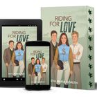 "Riding for Love" von Eva Maria Höreth. Illustration von drei Personen in Reitkleidung, zwei Männer und eine Frau.