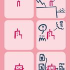 Sechs Felder. Oben: Mensch, Mensch mit Fernrohr. Mitte: Gebäude, Gebäude mit Fragezeichen. Unten: Roboter, Roboter mit Dokumenten.