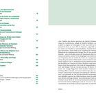 Vorwort-Seite mit Inhaltsverzeichnis links, grüne Überschriften, Zahlen und Seitenzahlen. Textblock rechts.