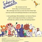„Salzburg ein Wimmelbuch“. Fragen nach versteckter Maus, Zoo-Tieren, Zwillingsschwestern. Illustration von fröhlichen Figuren.
