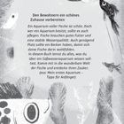 Den Bewohnern ein schönes Zuhause vorbereiten. Illustration von Fischen in verschiedenen Formen und Mustern, in Schwarz-Weiß.