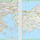 Zahlen 254 und 255 oben in den Ecken. Eine detaillierte Landkarte von Südosteuropa und der Türkei mit Städten und Straßen.