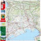 Karte: "Friaul-Julisch Venetien - Friaul Venezia Giulia." Straßennetz, topografische Details, Städte wie Venedig und Triest.