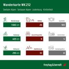 "Wanderkarte WK 212" zeigt Wanderwege (1665 km), Hütten (26), Radwege (403 km), Aussichtspunkte (9), Skitouren (295 km).