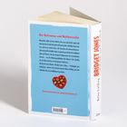 Der Buchrücken zeigt "Bridget Jones". Der blaue Buchumschlag beschreibt es als Kultroman. Ein herzförmiges Bild ist sichtbar.