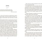 "eins" steht groß oben. Zitat: "Bambus kann brennen...". Links: Anfang einer Erzählung. Rechts: Beschreibung von Erinnerungen und Gefühlen.