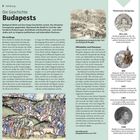 Seite 8, „Die Geschichte Budapests“. Auflistung historischer Ereignisse: 89 n. Chr., 896, 1241, 1361, 1458. Links Text über Anfänge.