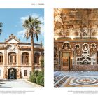 Links: Villa Palagonia, barocke Architektur, Palmen. Rechts: Opulenter Spiegelsaal mit kunstvollem Dekor.
