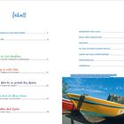 Inhalt und Seitenzahlen sind aufgelistet. Darunter ein Foto mit buntem Boot und Burg im Hintergrund.