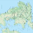 Karte von Großbritannien mit Städtenamen: Glasgow, Edinburgh, Manchester, Birmingham, London und Meer: Nordsee.