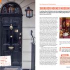 "Musterlayout" oben links, "221B" über einer schwarzen Tür, "SHERLOCK HOLMES MUSEUM" in Rot auf der rechten Seite.