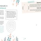 "Für Ruhe zwischendurch: Die Atemspirale." Anleitung zur Atemübung mit Spiralen. Hinweise und Tipps enthalten. Verspielte Blumenmotive.