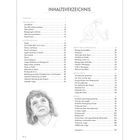 Inhaltsverzeichnis mit Abschnittstiteln und Seitenzahlen. Illustration eines Kindes, das kniet und Blumen pflückt.