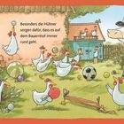„Besonders die Hühner sorgen dafür, dass es auf dem Bauernhof immer rund geht.“ Hühner spielen u.a. mit Bällen.