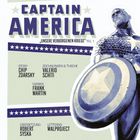"Captain America: Unsere verborgenen Kriege" Teil 1. Illustration von Captain America mit Schild, umgeben von Sternenbändern.