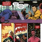 Comic-Panel. Schüler schläft auf Tisch mit F-Test. Nachdenklicher Junge schaut Karte vor Spinnennetz an.