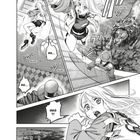Manga-Seiten mit dramatischen Szenen. Texte: "WA...", "BALUMEL", "WAS?!", "WOOO...". Eine Person springt, ein Löwe und ein Mann sind sichtbar.