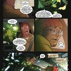 Comic mit intensivem Gespräch. Ein Mann im Auto wird von einem mysteriösen Passagier bedroht, grelles Licht leuchtet.