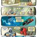Comic mit mehreren Panels: Text beschreibt eine Diskussion über Aufgaben und Probleme. Zwei Figuren stehen in einem Raum voller Waffen.