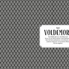 Text: "Teil 1 VOLDEMORT. Tom Riddle gibt uns viele Rätsel auf." Hintergrund aus dunklen Schuppenmustern.