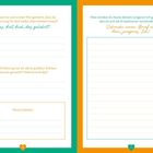Links: Fragen zu Verantwortung und Stärken, rechts: Brief an jüngeres Ich schreiben. Bunte Rahmen, türkis und orange.