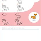 "Kommst du einen Fuchs zeichen? Hier lernst du es Schritt für Schritt." Zeichenschritte eines Fuchses, Platz zum Malen.