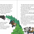 Pepe und Nala auf dem Skateboard, Kinder jubeln, ein Hund läuft davon. Vier Katzen stehen stolz mit einem Pokal.