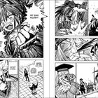 Comic-Illustration mit Kampf. Texte: "IST DAS ALLES?!", "Sie ist stark.", "SPRITZ", "KÄMPFE MIT LEIB UND SEELE, WIE ES SICH FÜR EIN DUELL GEHÖRT!"