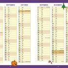 Kalender August bis Januar. Feiertage: Mariä Himmelfahrt, Tag der Dt. Einheit, Allerheiligen, Buß- und Bettag, Weihnachten.