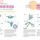 Welche Techniken werden verwendet? Anleitungen für Luftmaschen anschlagen und Fadenring, mit Illustrationen.