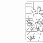 Illustration: Ein Hase und ein Bär sitzen und essen Melone. Neben ihnen ein Radio mit Noten, Getränke und Cupcakes.