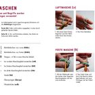 Anleitungen für Häkelmaschen mit erklärenden Symbolen und Bildern zur Anleitung.