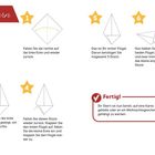 „Weihnachtsstern“. Anleitung zum Falten eines Sterns mit sieben Schritten und einer abschließenden Fertigstellungsbemerkung.